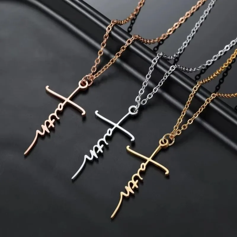 Name Personalized Necklace Cross Pendant Customized Jewelry Chains Stainless Steel For Women Men Personalized Gift Accessories
Name Personalized Necklace Cross Pendant Customized Jewelry Chains Stainless Steel For Women Men Personalized Gift Accessories