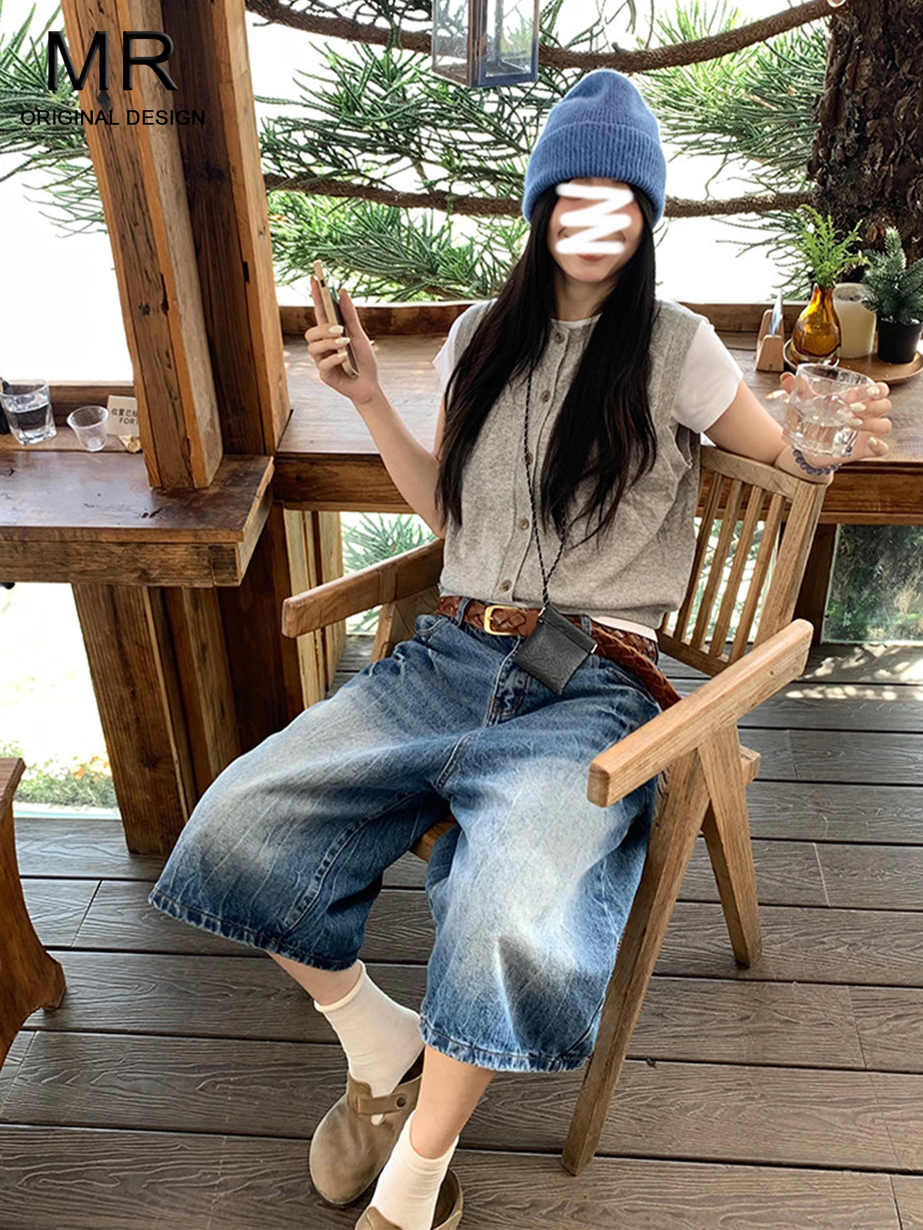 Washed Blue Seven-Foot Women's Jeans Summer New American Loose Straight Wide-Leg Short Jeans Casual High Waist Cotton Blend
Washed Blue Seven-Foot Women's Jeans Summer New American Loose Straight Wide-Leg Short Jeans Casual High Waist Cotton Blend