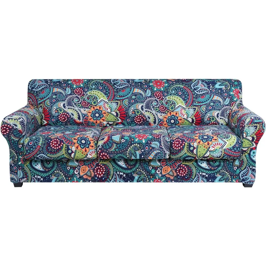 Floral Pattern Stretch Printed Sofa Slipcovers for 3 Separate Cushion Couch 4Piece Washable Furniture Protector with DogSafe Ma
Floral Pattern Stretch Printed Sofa Slipcovers for 3 Separate Cushion Couch 4Piece Washable Furniture Protector with DogSafe Ma