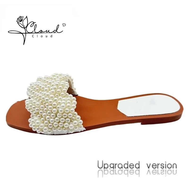 2024 Summer New Women's Slippers Large Size Pearl Inlaid Flat Shoes Low Heel Open Toe Wear Women Sandals Casual Beach Shoes
2024 Summer New Women's Slippers Large Size Pearl Inlaid Flat Shoes Low Heel Open Toe Wear Women Sandals Casual Beach Shoes