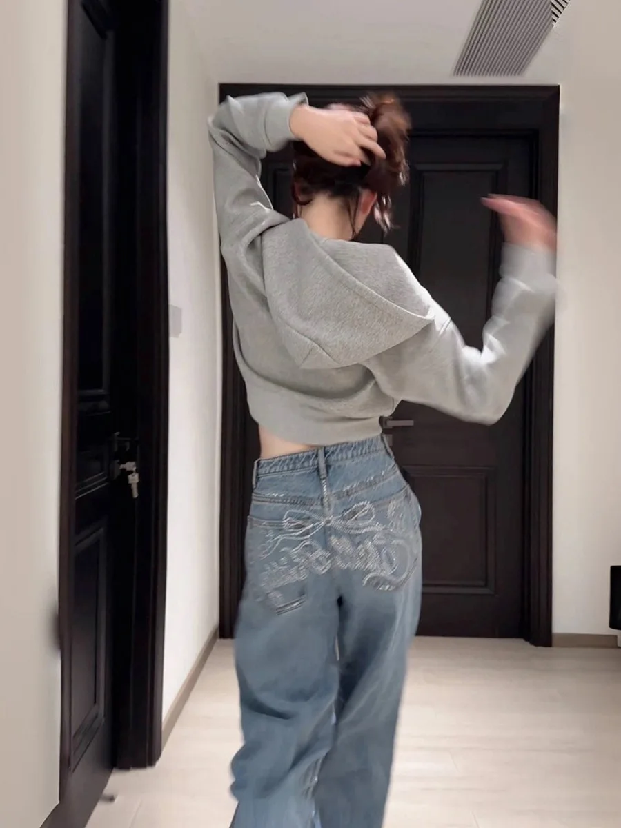 High Quali Straight Leg Denim Jeans Women's Early Autumn Long Pants Sweet Cool Sle High Waist Cotton Knot
High Quali Straight Leg Denim Jeans Women's Early Autumn Long Pants Sweet Cool Sle High Waist Cotton Knot