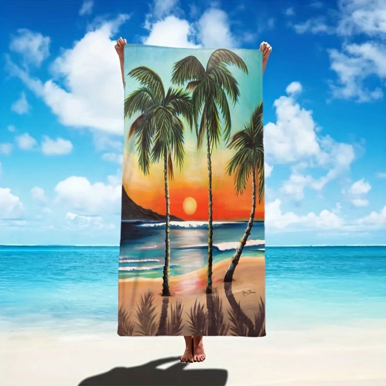 "Sunset Palm Beach Towel" - Ideal for Vibrant, Fun & Unique Summer Accessories with Exotic Charm and Bright Style
"Sunset Palm Beach Towel" - Ideal for Vibrant, Fun & Unique Summer Accessories with Exotic Charm and Bright Style