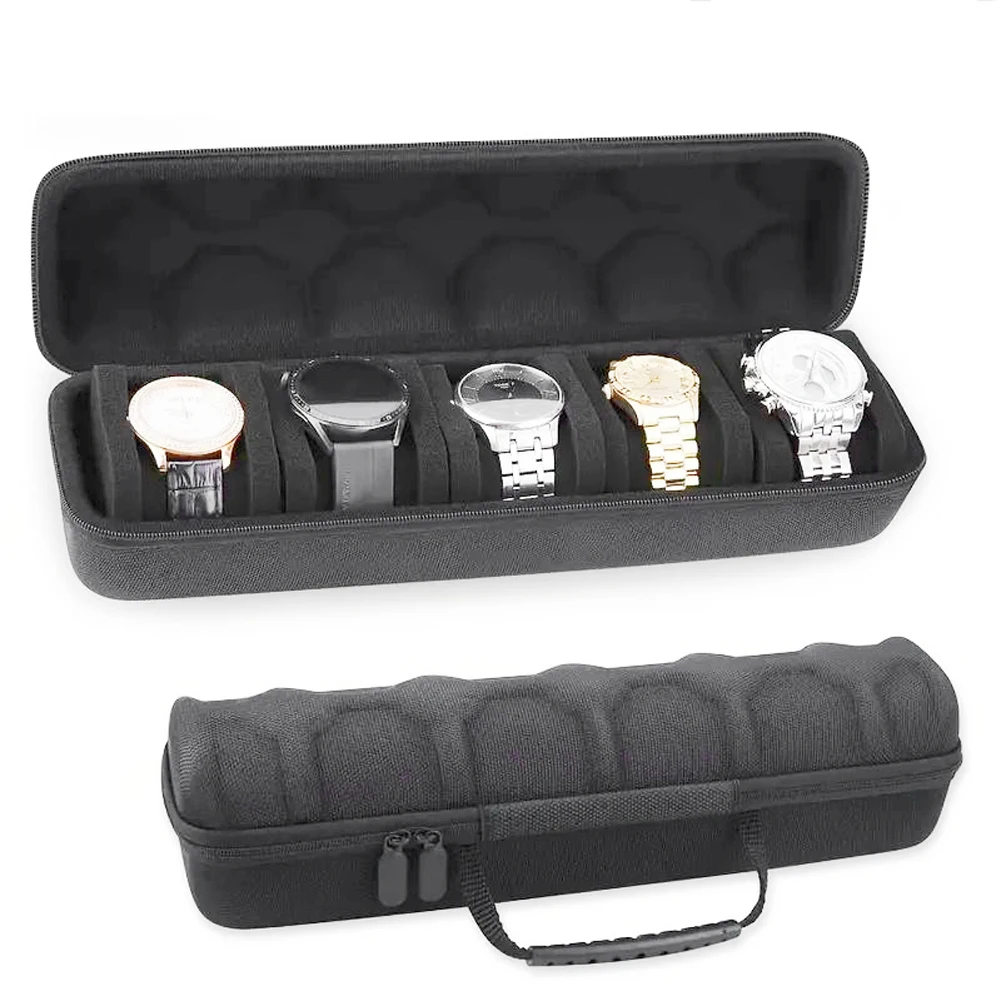 5 Slots Hard Watch Box Storage Organizer Soft Foam Pillows Watch Box Organizer Watch Case Fit Up To 61mm Face Size Watch
5 Slots Hard Watch Box Storage Organizer Soft Foam Pillows Watch Box Organizer Watch Case Fit Up To 61mm Face Size Watch