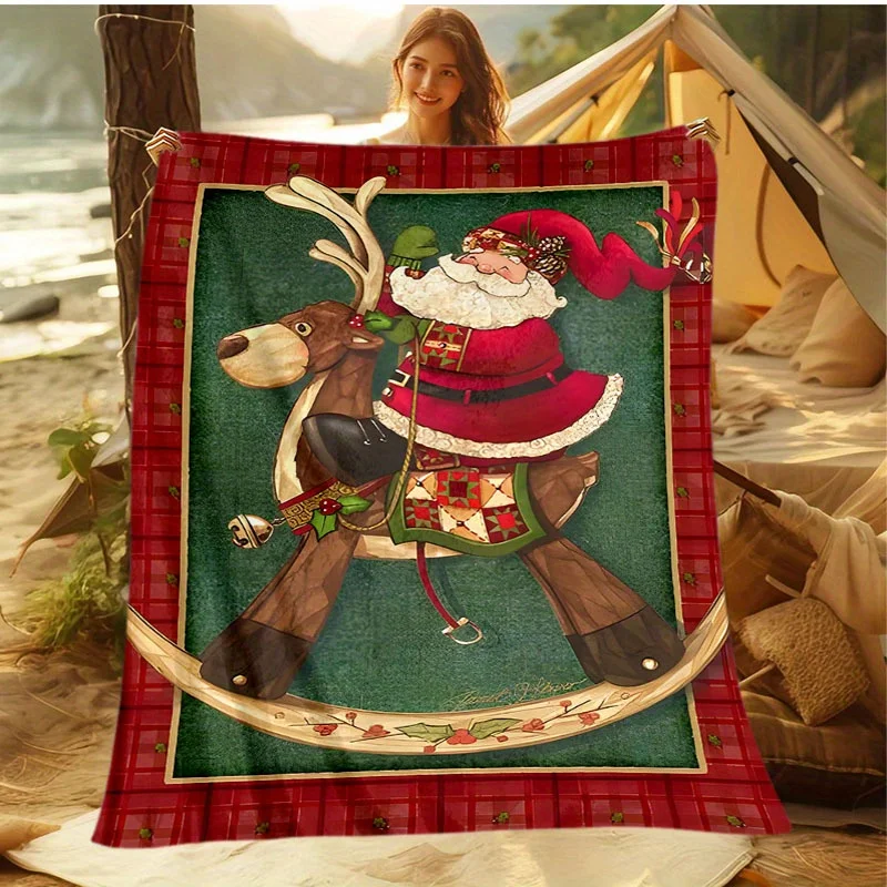Christmas Santa Claus Reindeer Throw Blanket - Polyester Flannel Knitted, Digital Print, Stain-Resistant, All-Season Cozy
Christmas Santa Claus Reindeer Throw Blanket - Polyester Flannel Knitted, Digital Print, Stain-Resistant, All-Season Cozy