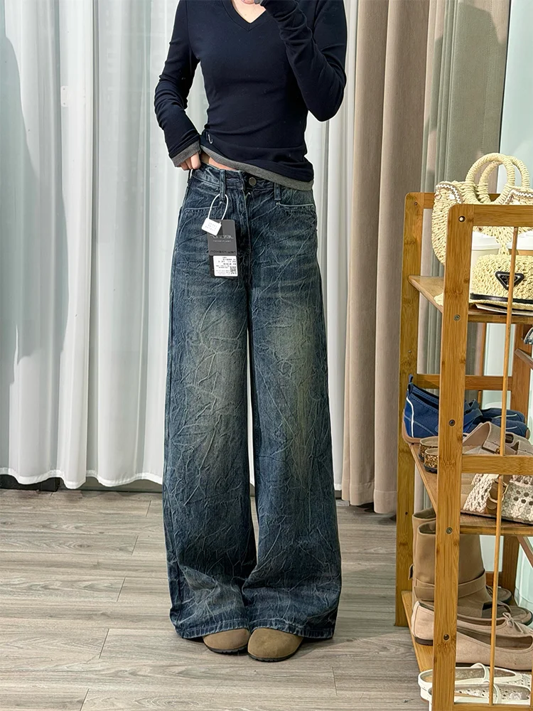 Large Size American Washed Cracked Straight Wide Leg Jeans Women's Loose Retro Casual Versatile Slimming Long Pants
Large Size American Washed Cracked Straight Wide Leg Jeans Women's Loose Retro Casual Versatile Slimming Long Pants