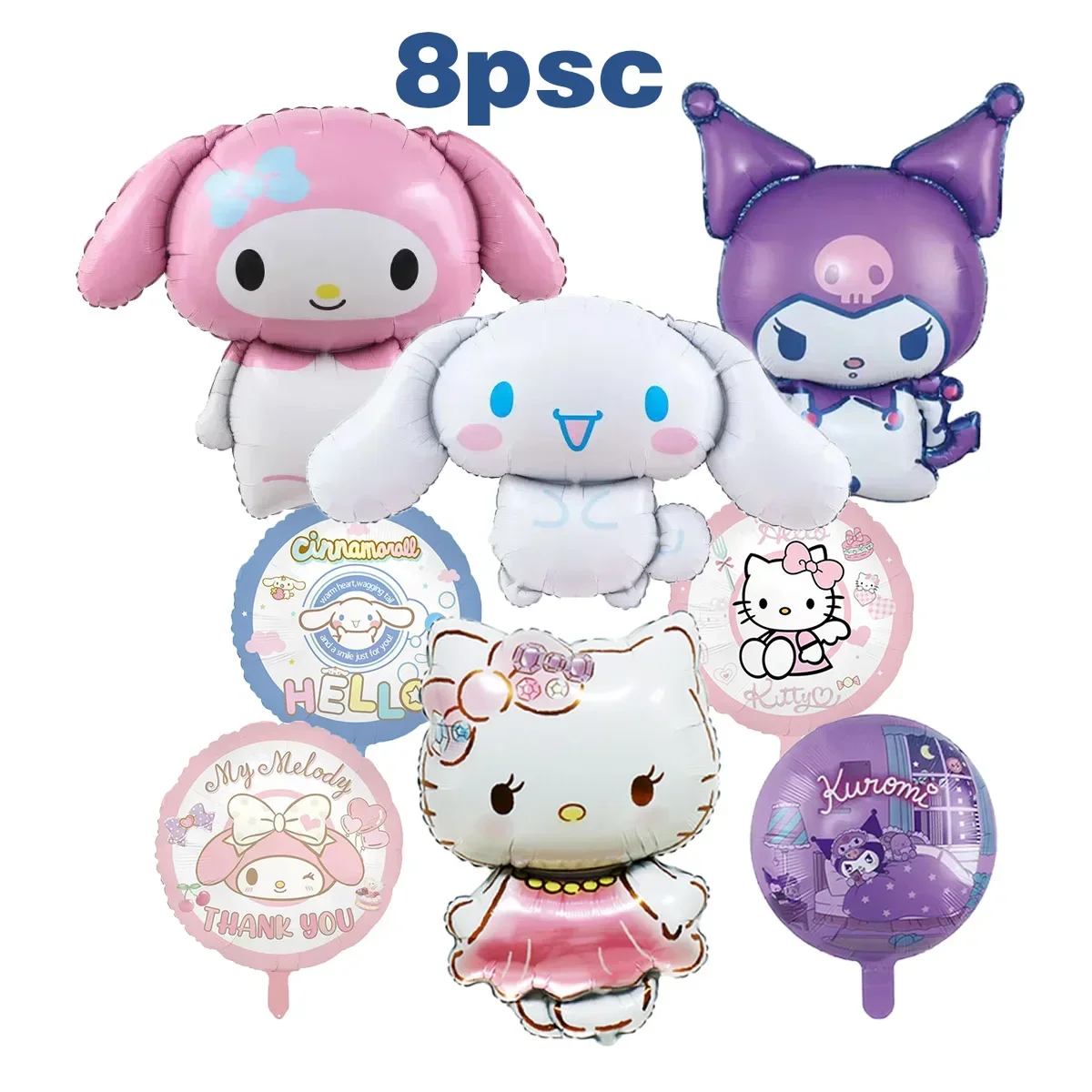 Official 8-Piece Sanrio 3D Foil Balloons Set Large Birthday Party Supplies Hello Kitty Cocomi Melody Cinnamondog
Official 8-Piece Sanrio 3D Foil Balloons Set Large Birthday Party Supplies Hello Kitty Cocomi Melody Cinnamondog