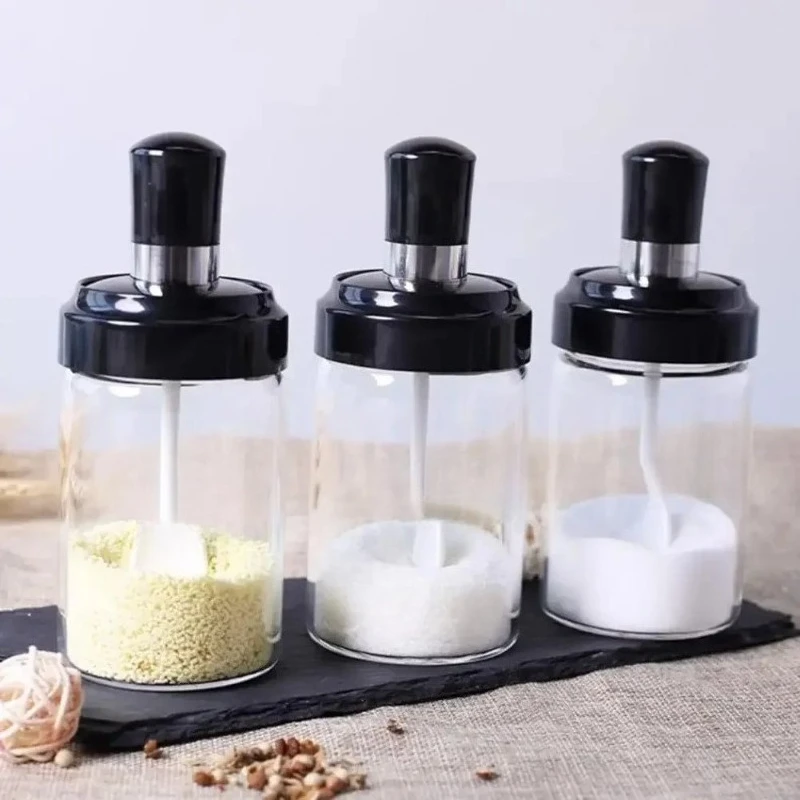 Spice Jars with Integrated Spoon Airtight Seasoning Containers for Kitchen Counter Organization Glass Seasoning Box
Spice Jars with Integrated Spoon Airtight Seasoning Containers for Kitchen Counter Organization Glass Seasoning Box
