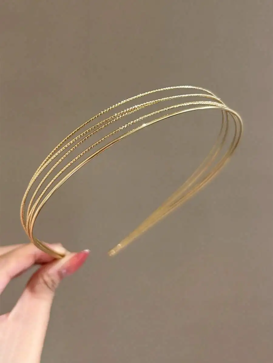 Золотистая многослойная металлическая повязка на голову для женщин и девочек, элегантный блестящий аксессуар для волос
Золотистая многослойная металлическая повязка на голову для женщин и девочек, элегантный блестящий аксессуар для волос