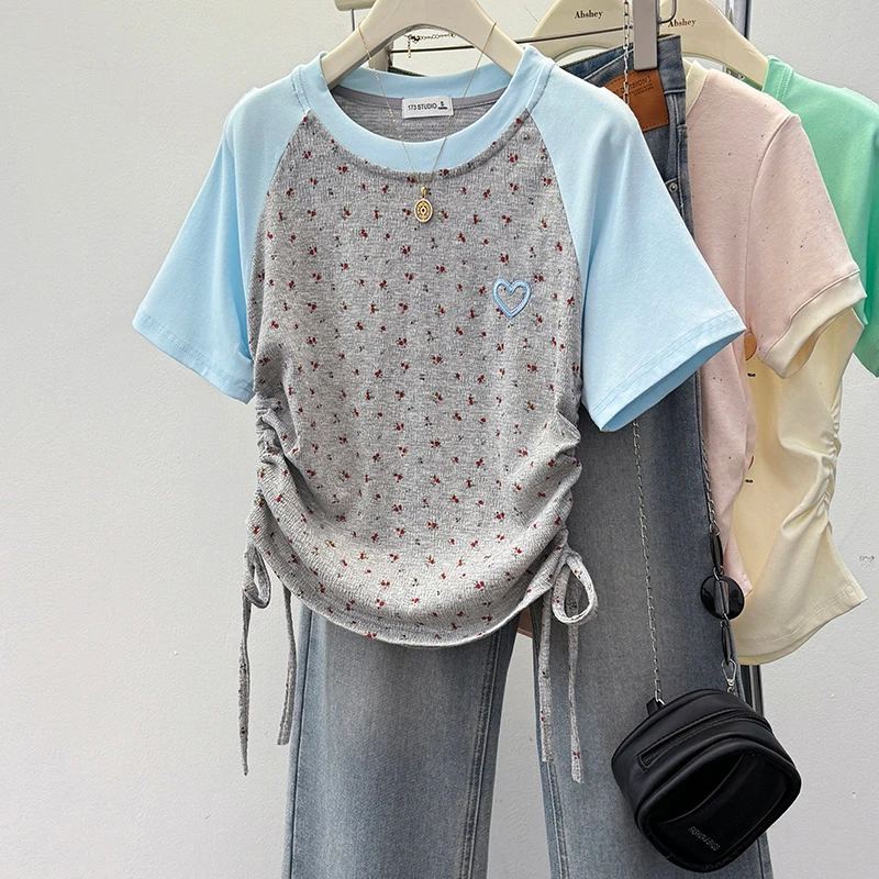 Short-sleeved T-shirt Summer 2024 Embroidered Raglan Sleeves Square Shoulder Slim Fit Cropped Round Neck Top
Short-sleeved T-shirt Summer 2024 Embroidered Raglan Sleeves Square Shoulder Slim Fit Cropped Round Neck Top