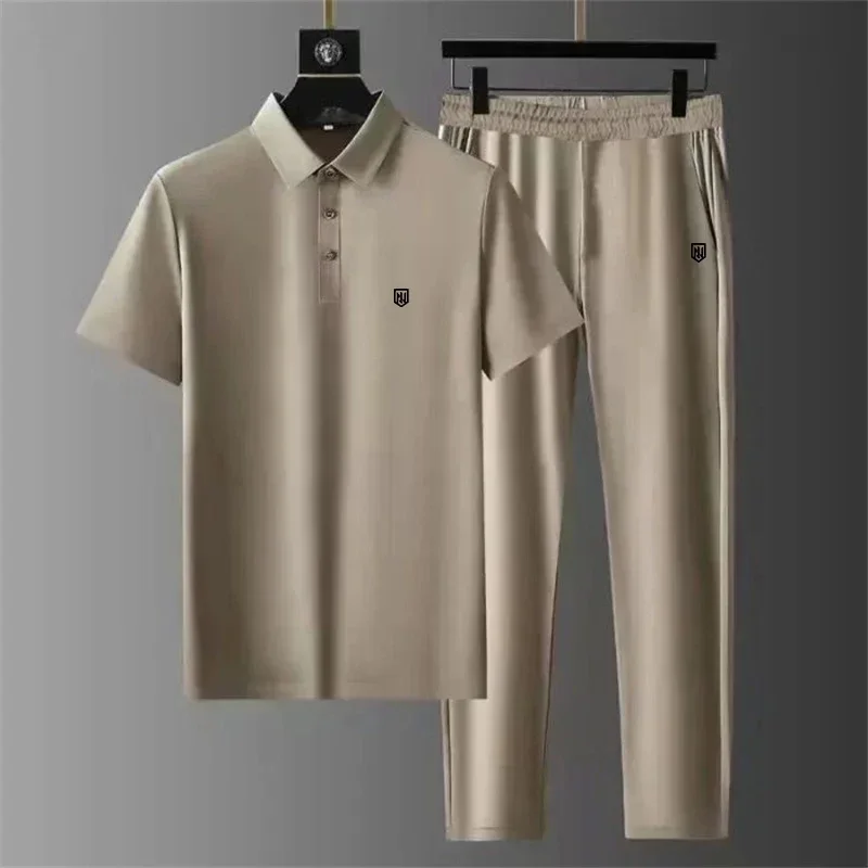 Men's golf casual suit, fashionable stand-up collar polo shirt, loose short-sleeved T-shirt, trendy men's business casual suit
Men's golf casual suit, fashionable stand-up collar polo shirt, loose short-sleeved T-shirt, trendy men's business casual suit