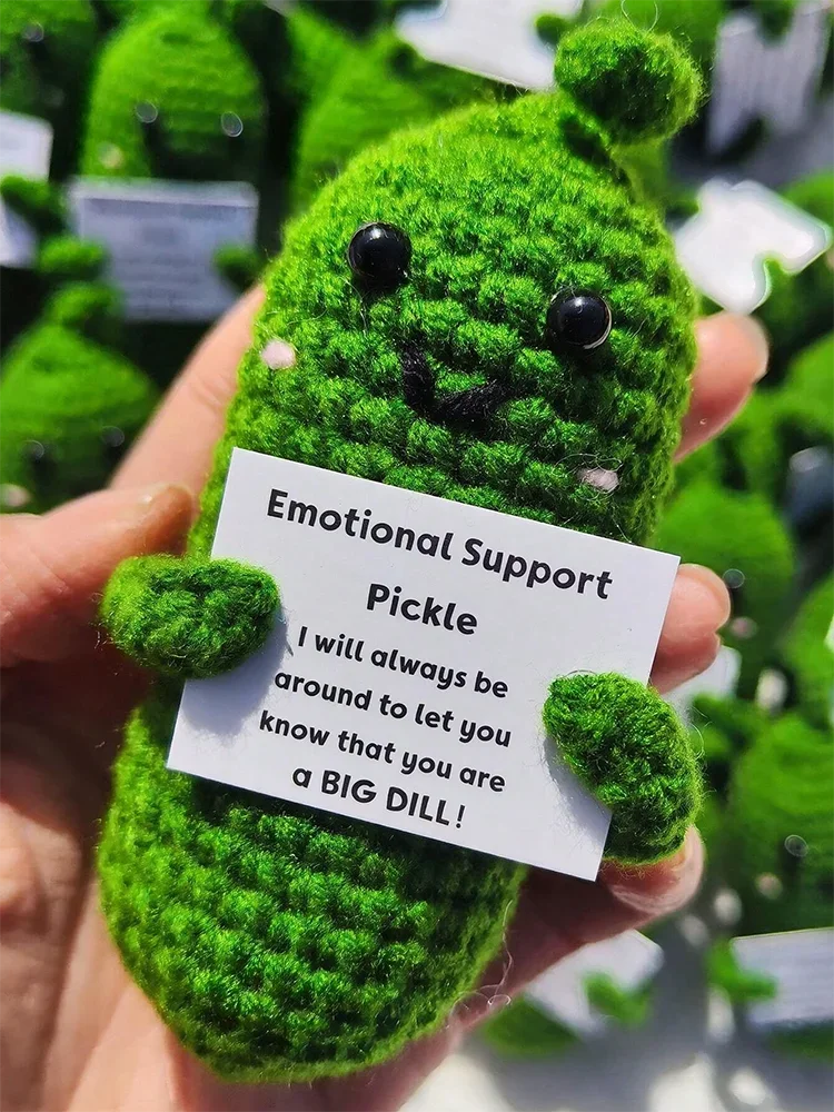 Cute Handmade Plush Doll Knitted Cucumber Décor with Positive Message Valentines Day New Year Birthday Gift for Kid and Couple
Cute Handmade Plush Doll Knitted Cucumber Décor with Positive Message Valentines Day New Year Birthday Gift for Kid and Couple