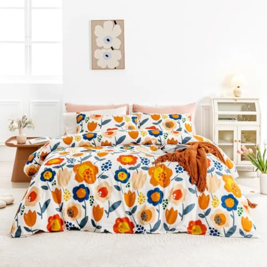 Colorful Flower Duvet Cover Queen 100% Cotton 3 Pcs Set 1 Graffiti Cute Floral Duvet Cover with Zipper Ties 2 Pillowcases Kawai
Colorful Flower Duvet Cover Queen 100% Cotton 3 Pcs Set 1 Graffiti Cute Floral Duvet Cover with Zipper Ties 2 Pillowcases Kawai