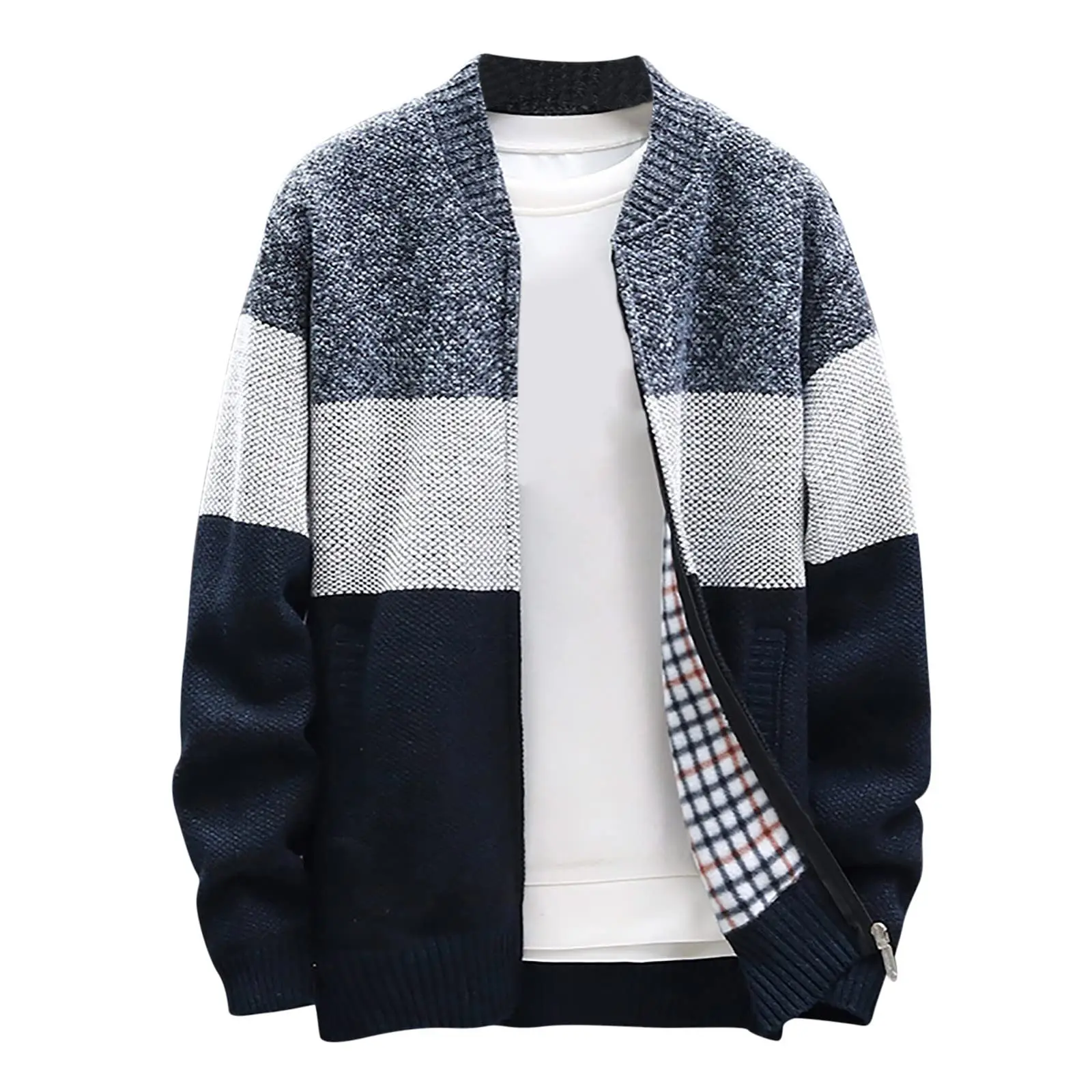 Autumn Winter Cardigan Sweater Men Fleece Zipper Sweaters Velvet Contrast Striped Sweater Coats Casual Jackets Sweatshirt
Autumn Winter Cardigan Sweater Men Fleece Zipper Sweaters Velvet Contrast Striped Sweater Coats Casual Jackets Sweatshirt