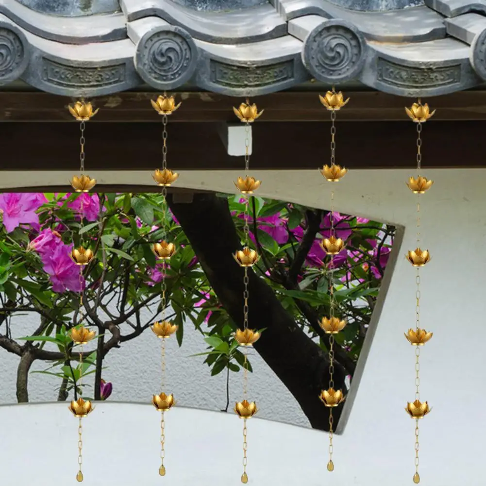 Adjustable Rain Chain Lotus Rain Chain for Outdoor Garden Decor Heavy Duty Metal Hanging Cups for Gutters Decorative Replacement
Adjustable Rain Chain Lotus Rain Chain for Outdoor Garden Decor Heavy Duty Metal Hanging Cups for Gutters Decorative Replacement