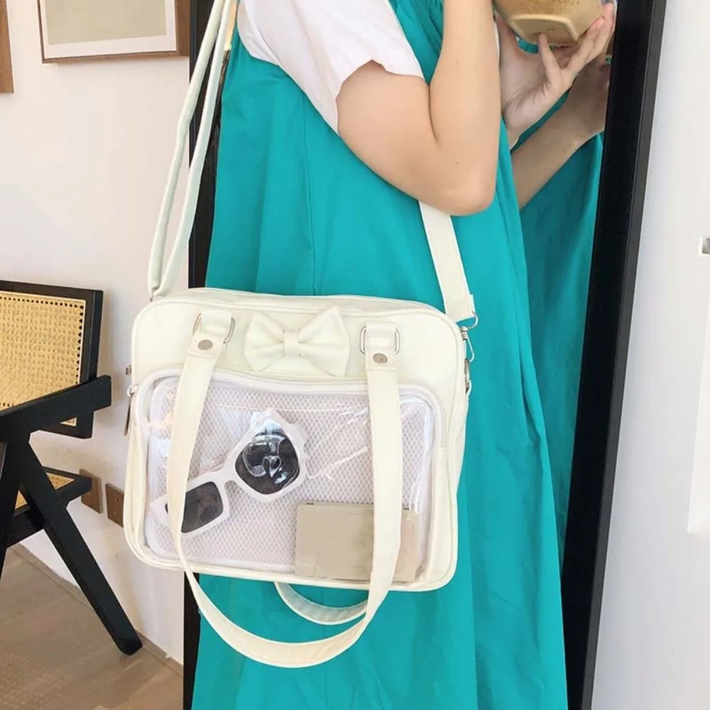 Double Handle Leather Clear Ita Bag Mesh Layer Structured Shape JK Uniform Tote Anti-splash Water Detachable Strap
Double Handle Leather Clear Ita Bag Mesh Layer Structured Shape JK Uniform Tote Anti-splash Water Detachable Strap