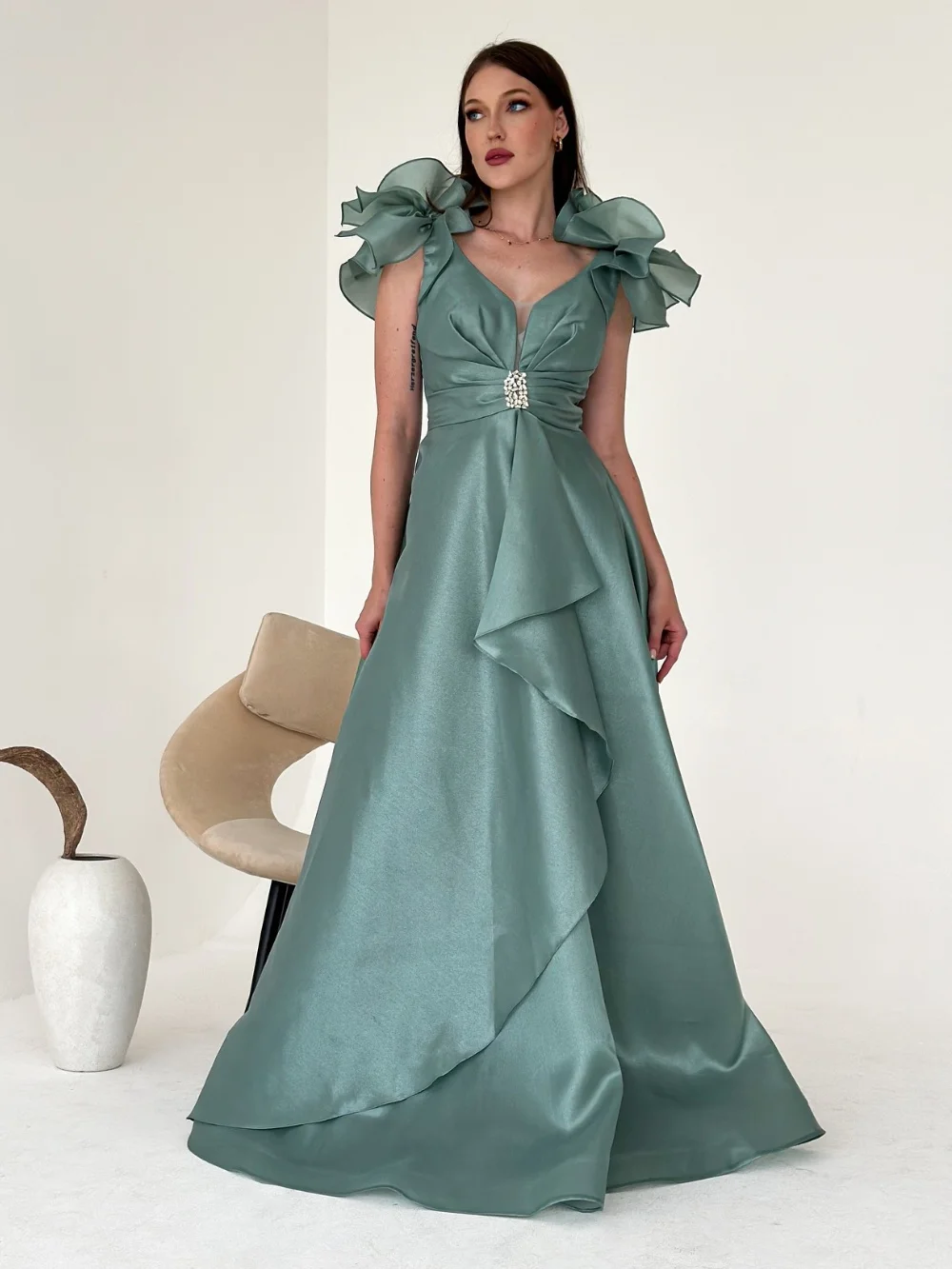 Pastrol Pleat A-line V-neck Long Dresses Evening Dresses Unisex Chinese Style Formal Casual Simple Retro Fashion Elegant
Pastrol Pleat A-line V-neck Long Dresses Evening Dresses Unisex Chinese Style Formal Casual Simple Retro Fashion Elegant