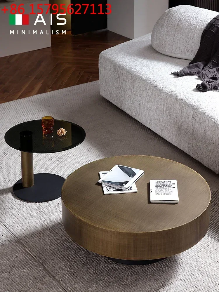 High-Grade round Tea Table Bronze Living Room Light Luxury round Brushed Stainless Steel Coffee Table
High-Grade round Tea Table Bronze Living Room Light Luxury round Brushed Stainless Steel Coffee Table