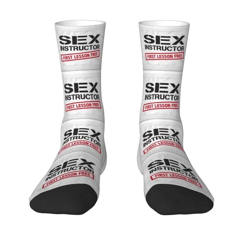 

Fun Printed Sex Instructor Socks for Women Men Stretch Summer Autumn Winter Crew Socks