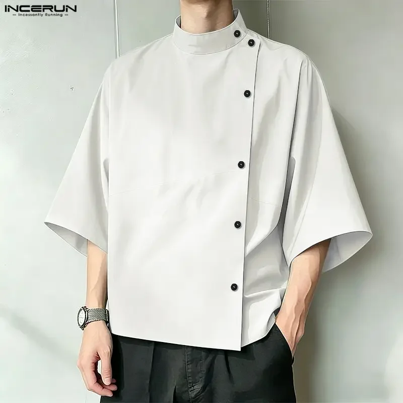 INCERUN Men's Shirt Solid Color Stand Collar Half Sleeve Casual Men Clothes Streetwear Korean Style Tops Oversize Shirts For Man
INCERUN Men's Shirt Solid Color Stand Collar Half Sleeve Casual Men Clothes Streetwear Korean Style Tops Oversize Shirts For Man