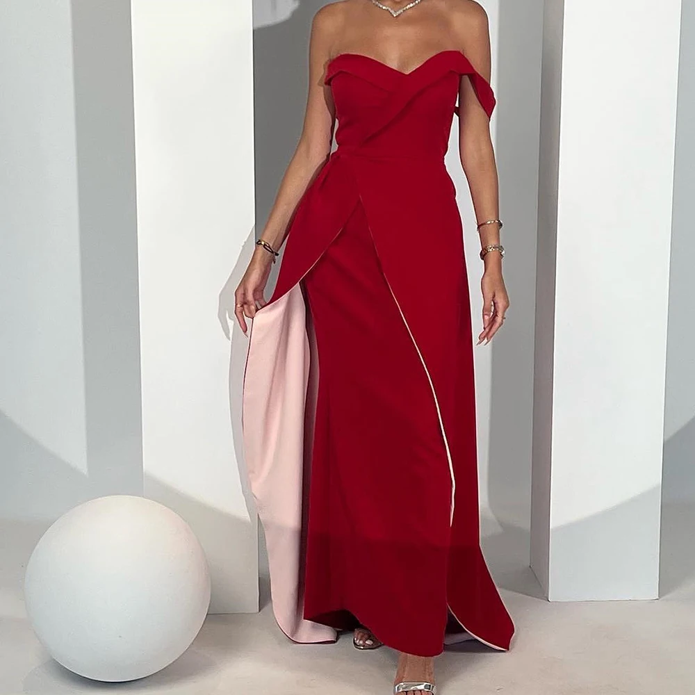 Customized Temperament Strapless Off The Shoulder Jersey Sleeveless Evening Dress Delicate Celebrity GownsVestido De N
Customized Temperament Strapless Off The Shoulder Jersey Sleeveless Evening Dress Delicate Celebrity GownsVestido De N