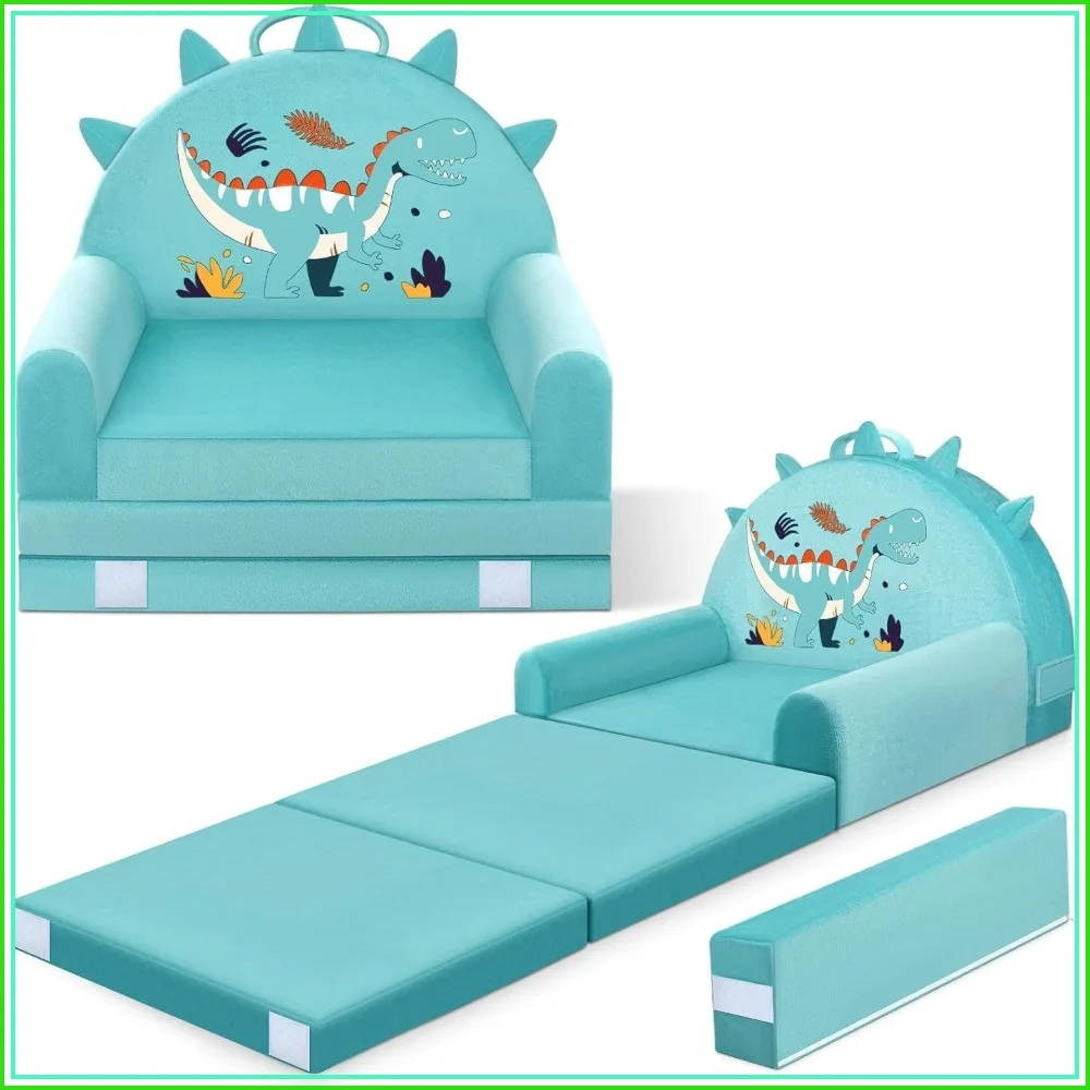 Dinosaur Kids Sofa Bed, Foldable Toddler Chair with Removable Washable Cover & Magic-Tape Backrest, Cozy Crystal Velvet for Play Naps Travel (Soft Green, Dino Design)
Dinosaur Kids Sofa Bed, Foldable Toddler Chair with Removable Washable Cover & Magic-Tape Backrest, Cozy Crystal Velvet for Play Naps Travel (Soft Green, Dino Design)