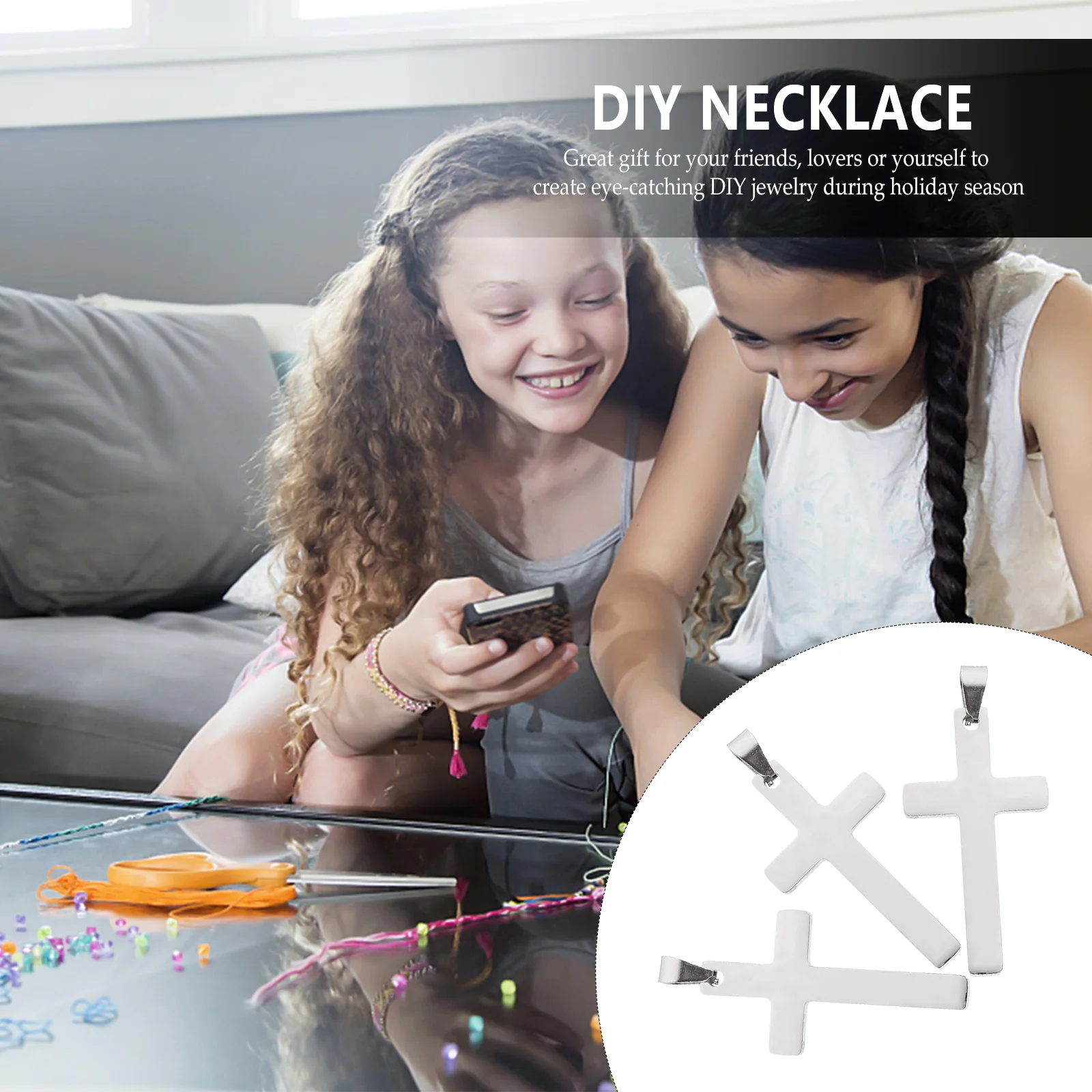 3Pcs Simple Cross Pendant Necklace Cross Hanging Decor for Bracelet Key Chain Dangle Sweater Chain DIY Jewelry Projects
3Pcs Simple Cross Pendant Necklace Cross Hanging Decor for Bracelet Key Chain Dangle Sweater Chain DIY Jewelry Projects