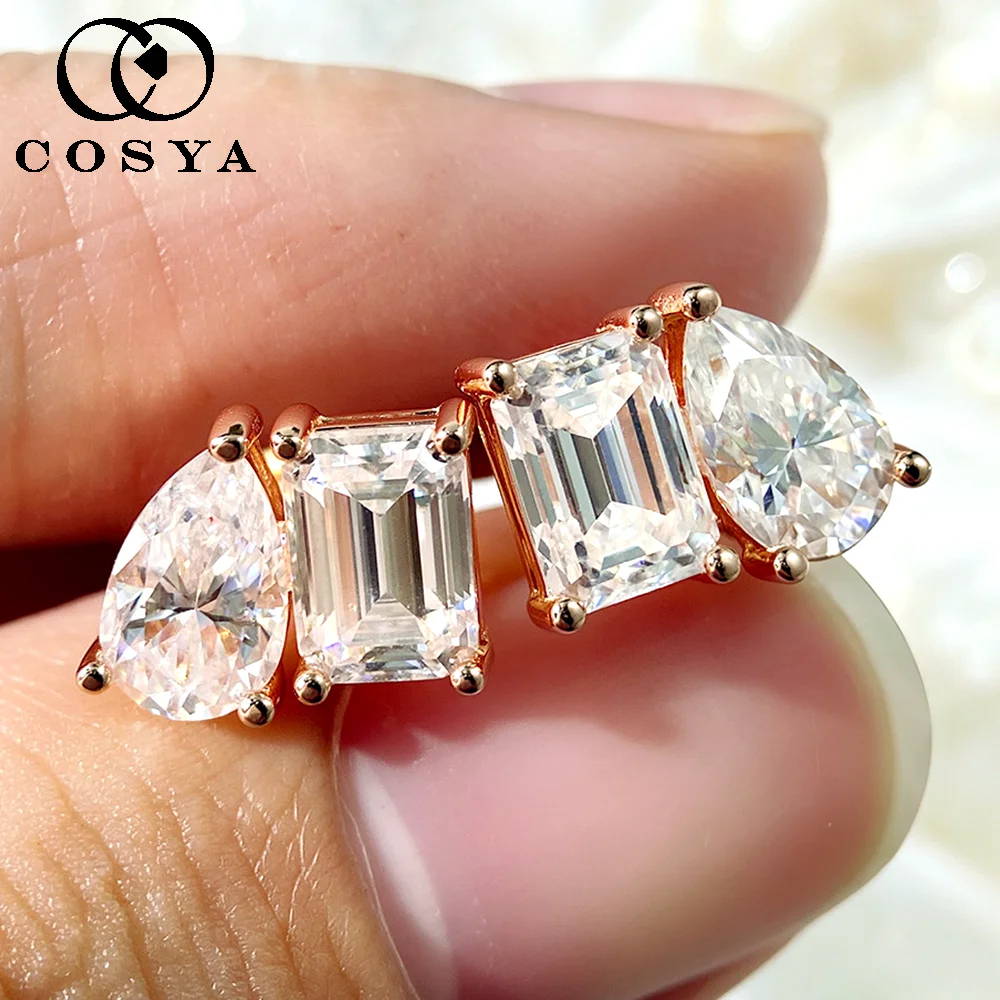 COSYA 4CT Emerald/Radiant/Pear Cut Moissanite Stud Earring for Women S925 Silver Plated 18K Gold 2 Diamond Wedding Fine Jewelry
COSYA 4CT Emerald/Radiant/Pear Cut Moissanite Stud Earring for Women S925 Silver Plated 18K Gold 2 Diamond Wedding Fine Jewelry