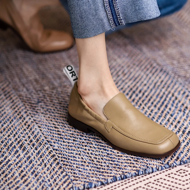 s Women Shoe With Low Heel Spring Autumn Mules Woman Simple Shoes Cowhide Genuine Leather Square Toe Women Flats Casual Loafer
s Women Shoe With Low Heel Spring Autumn Mules Woman Simple Shoes Cowhide Genuine Leather Square Toe Women Flats Casual Loafer