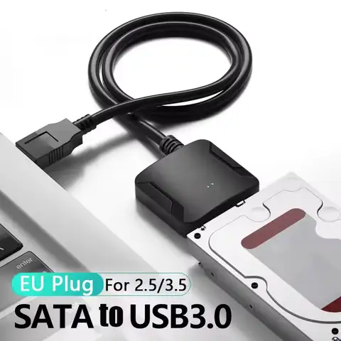 USB 3.0 to SATA Adapter Cable for 3.5/2.5 Inch SSD HDD SATA III Hard Drive Disk Support UASP Compatible with USB 1.1/2.0/3.0