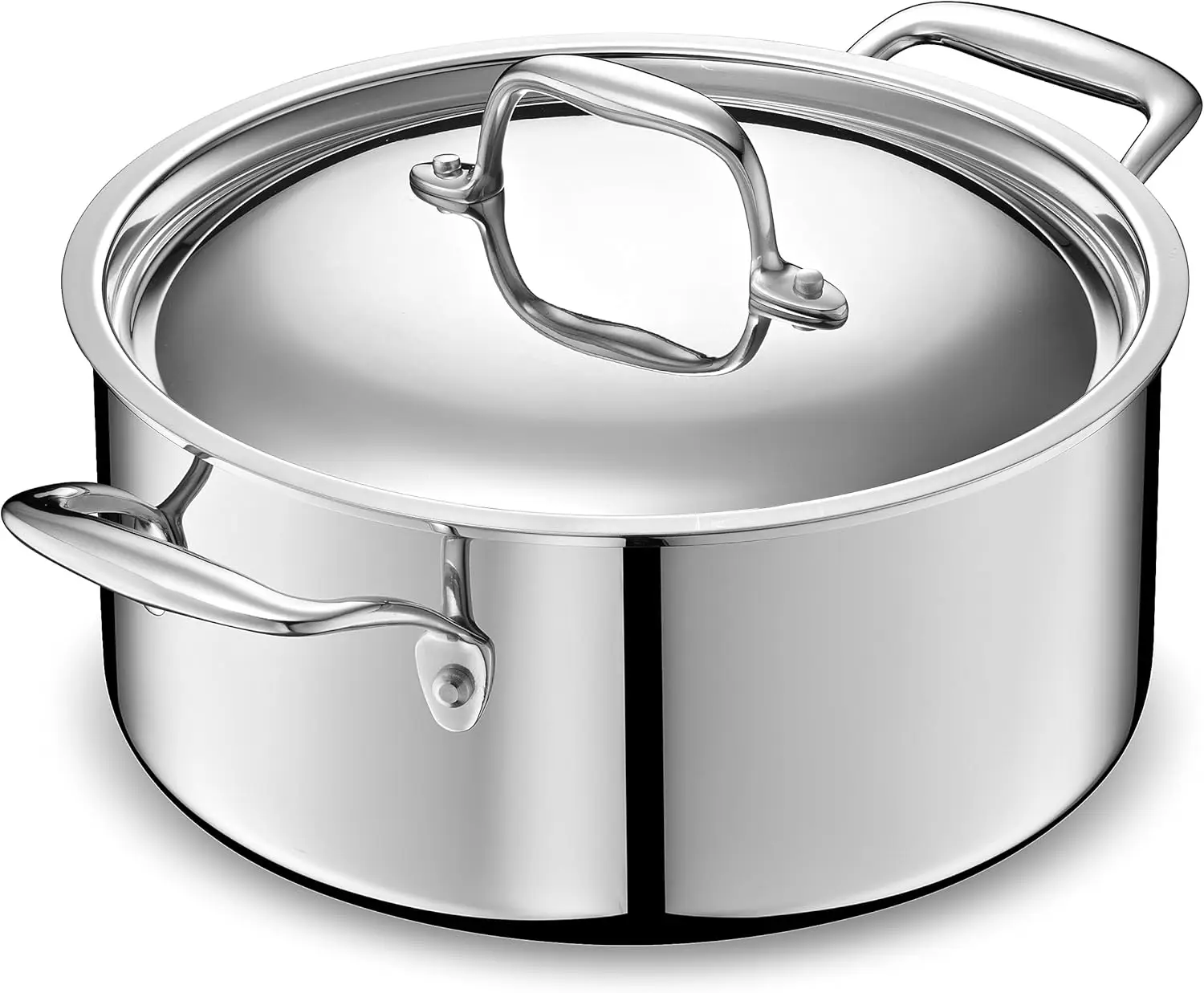5-Ply Stainless Steel 5-Quart Dutch Oven with Lid - Induction Compatible, Oven Safe 800°F - Non-Toxic, No Coatings - Even Heatin
5-Ply Stainless Steel 5-Quart Dutch Oven with Lid - Induction Compatible, Oven Safe 800°F - Non-Toxic, No Coatings - Even Heatin