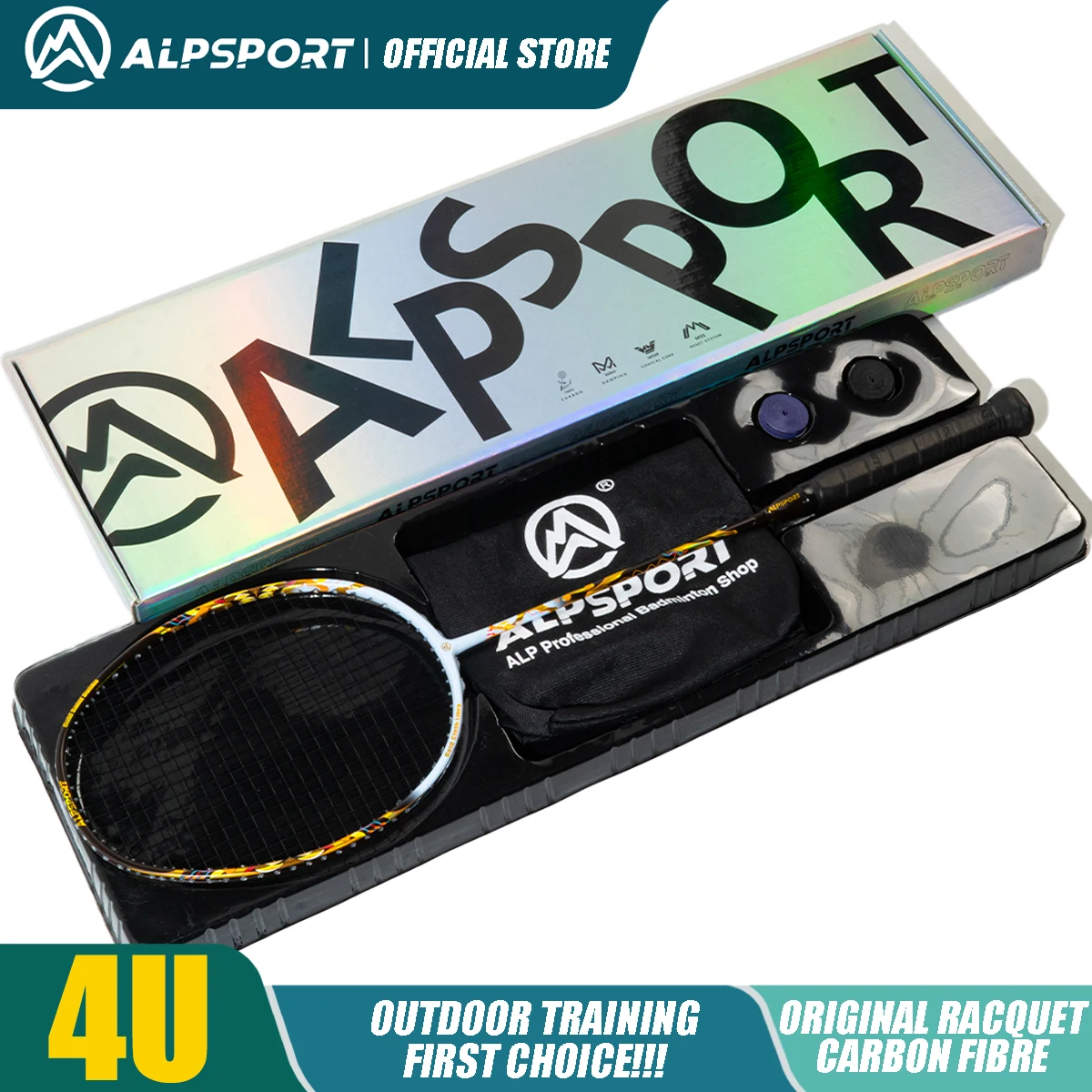 ALP Libra 4U Badminton Racket MAX 35LBS 100% Original G6 ultralight Offensive Racket T1000 Aerospace-Grade Carbon Fiber ALPSPORT
ALP Libra 4U Badminton Racket MAX 35LBS 100% Original G6 ultralight Offensive Racket T1000 Aerospace-Grade Carbon Fiber ALPSPORT