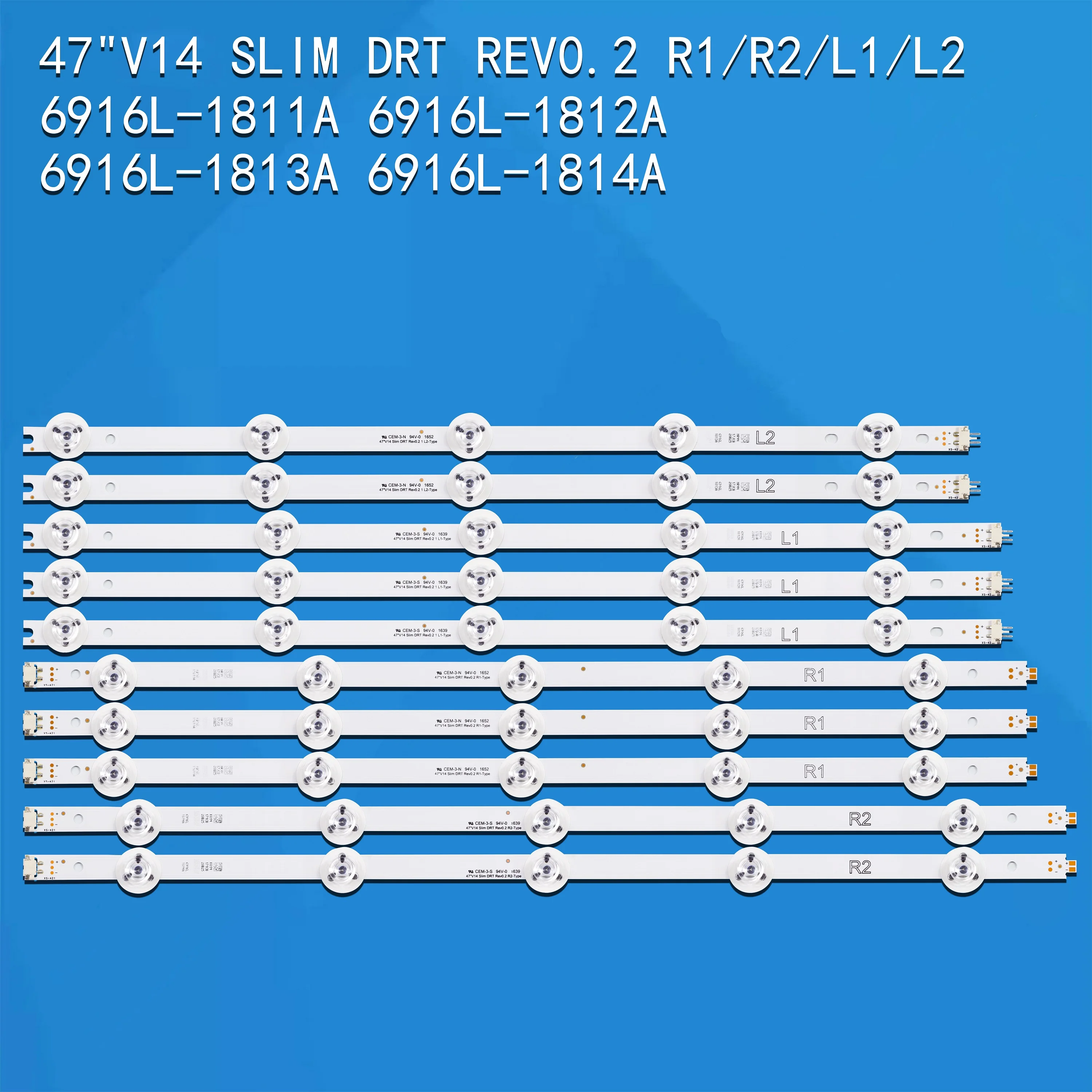 Лента светодиодной подсветки, 10 ламп для 47 дюймов v14 slim DRT Rev0.2 6916L-1811A 6916L-1812A 6916L-1813A 6916L-1814A TX-47AS650E 47AS670H
Лента светодиодной подсветки, 10 ламп для 47 дюймов v14 slim DRT Rev0.2 6916L-1811A 6916L-1812A 6916L-1813A 6916L-1814A TX-47AS650E 47AS670H