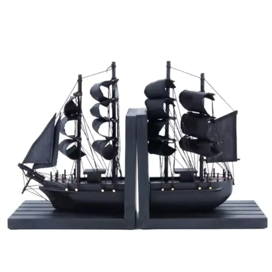 Wooden Ship bookends The Black Pearl Pirate 10" Prebuilt Caribbean Coastal Sailboat Decor Nautical Gift for Enthusiasts
Wooden Ship bookends The Black Pearl Pirate 10" Prebuilt Caribbean Coastal Sailboat Decor Nautical Gift for Enthusiasts