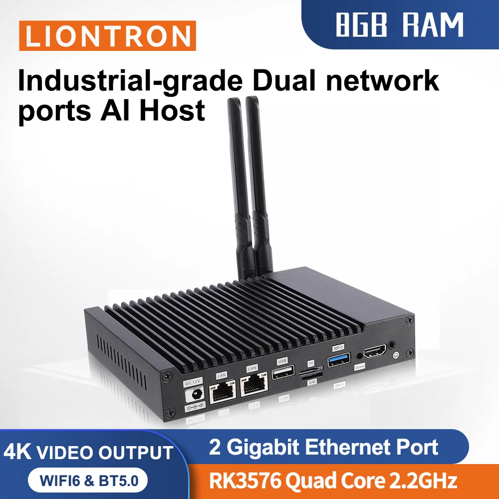 Liontron Rockchip RK3576 Arm DEC-3576 Development Board HD Mini PC High-Performance AI WiFi SBC for IOT Smart POS Terminal Board