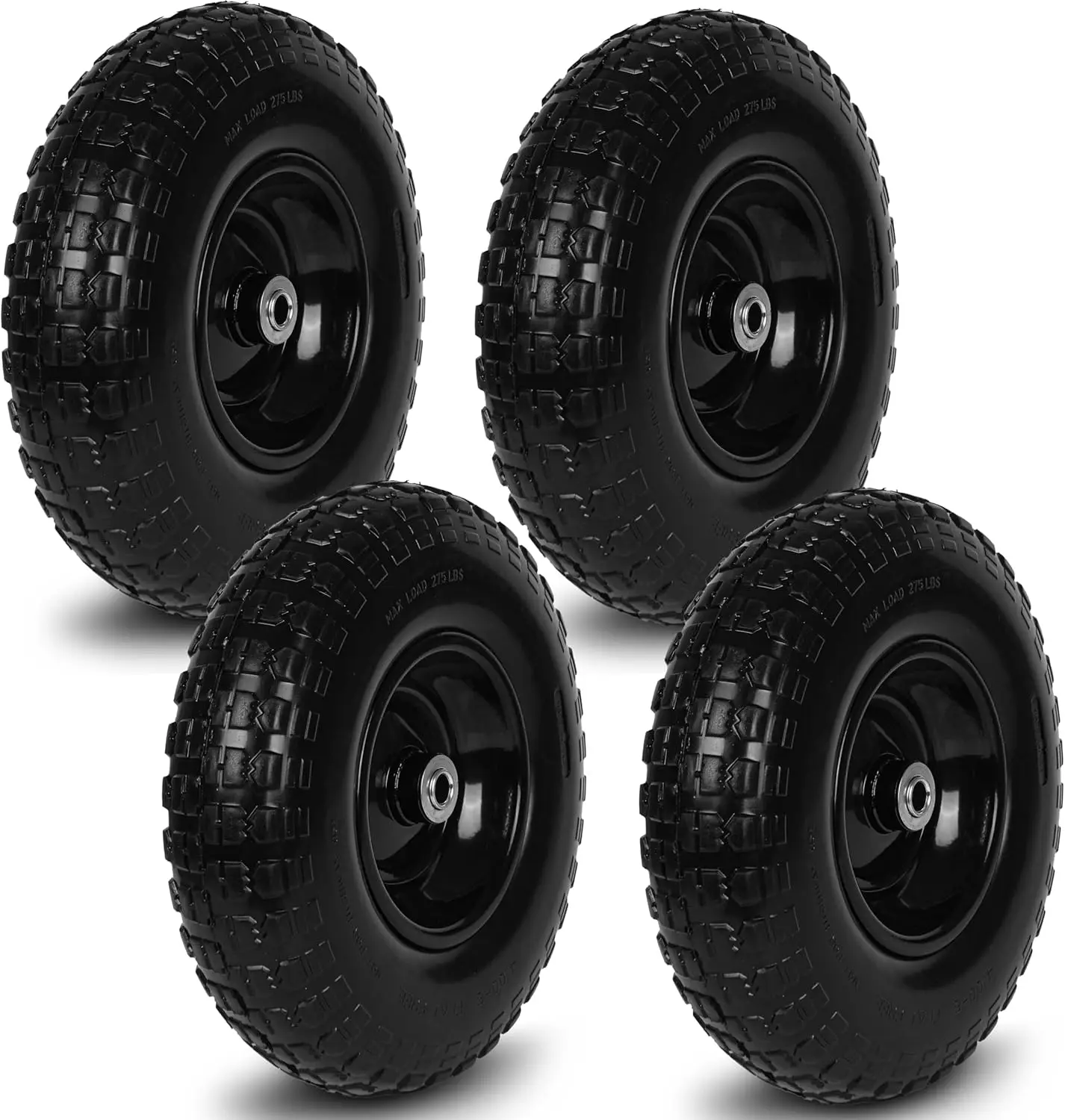13 Inch Rubber Solid Flat Free Replacement Tires and Wheels 4.00-6 with 5/8'' Axle Bore Hole, Air Less Wheel
13 Inch Rubber Solid Flat Free Replacement Tires and Wheels 4.00-6 with 5/8'' Axle Bore Hole, Air Less Wheel