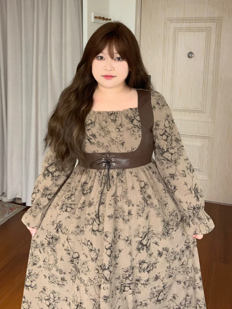 Мягкое платье макси с цветочным принтом, квадратным вырезом, длинными рукавами и вставками из искусственной кожи, А-силуэт, для женщин больших размеров, нежное, весеннее
Мягкое платье макси с цветочным принтом, квадратным вырезом, длинными рукавами и вставками из искусственной кожи, А-силуэт, для женщин больших размеров, нежное, весеннее