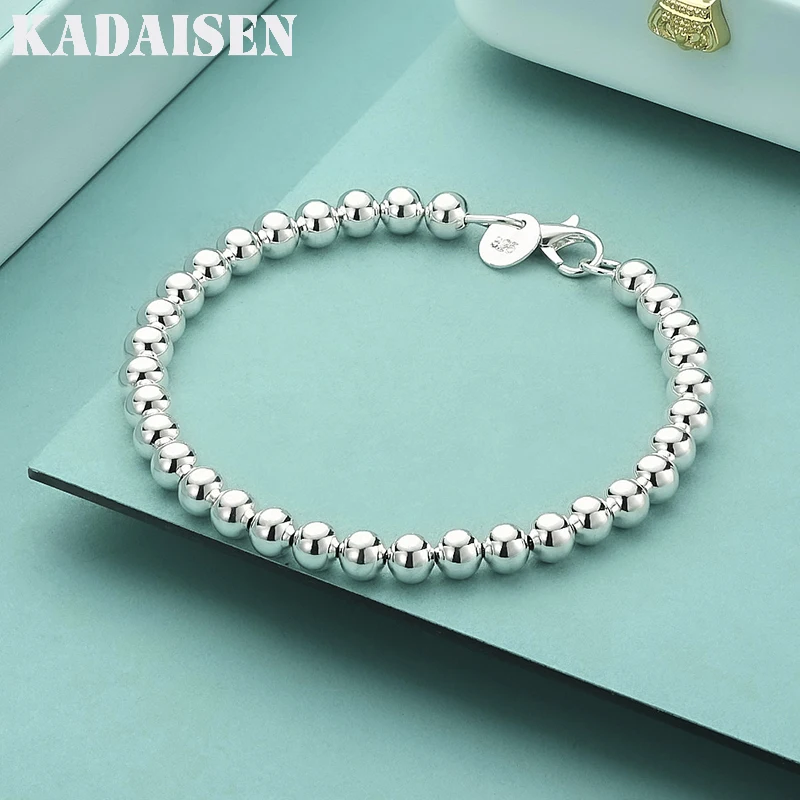 Hot Street Wild Classic 6MM Beads Chain 925 Sterling Silver Bracelets For Woman Man Fashion Wedding Party Christmas Gift Jewelry
Hot Street Wild Classic 6MM Beads Chain 925 Sterling Silver Bracelets For Woman Man Fashion Wedding Party Christmas Gift Jewelry