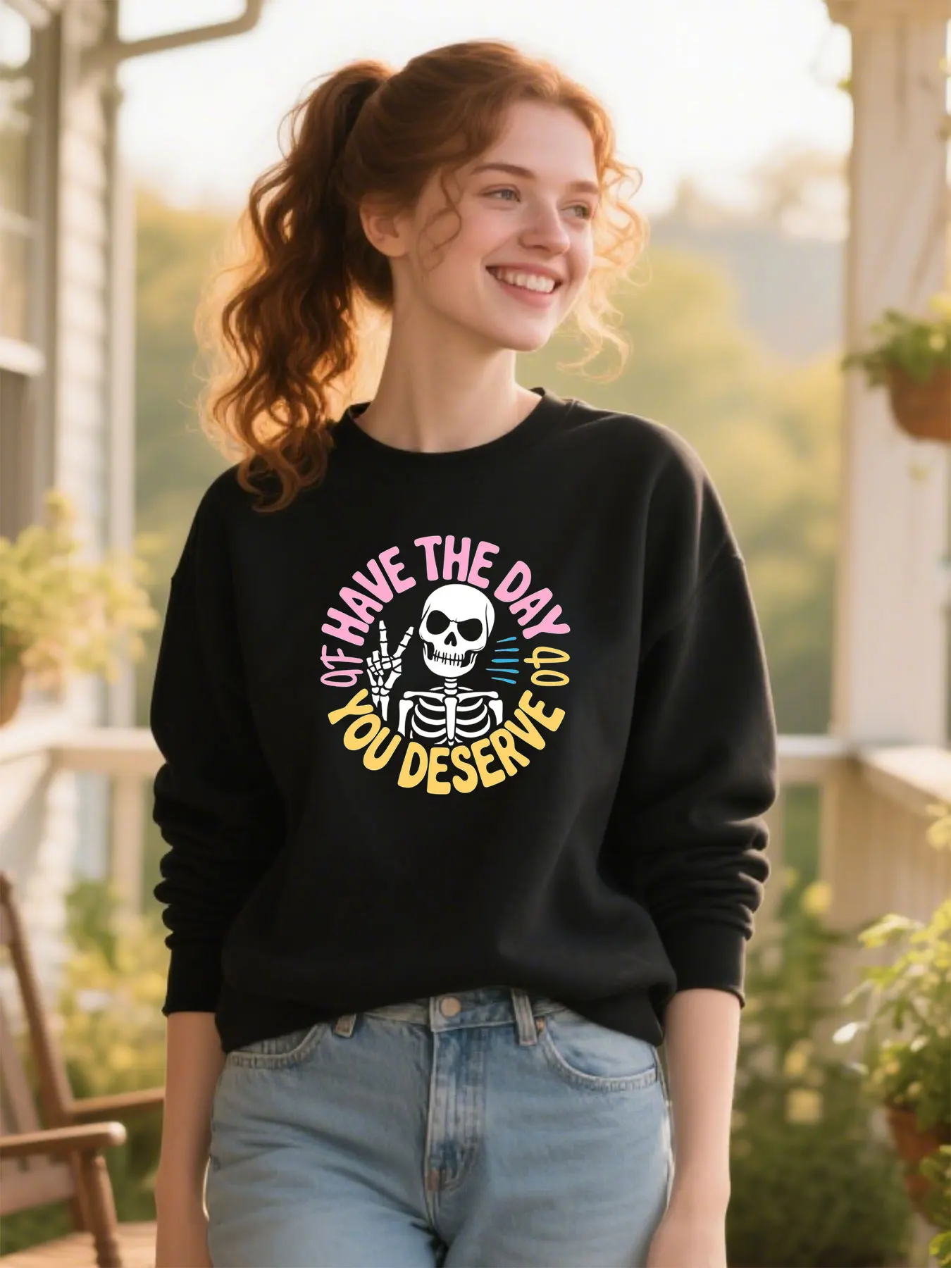 Cotton Blend Soft Unisex Crewneck Sweatshirt With Skull Graphic Comfortable Versatile Halloween Themed
Cotton Blend Soft Unisex Crewneck Sweatshirt With Skull Graphic Comfortable Versatile Halloween Themed