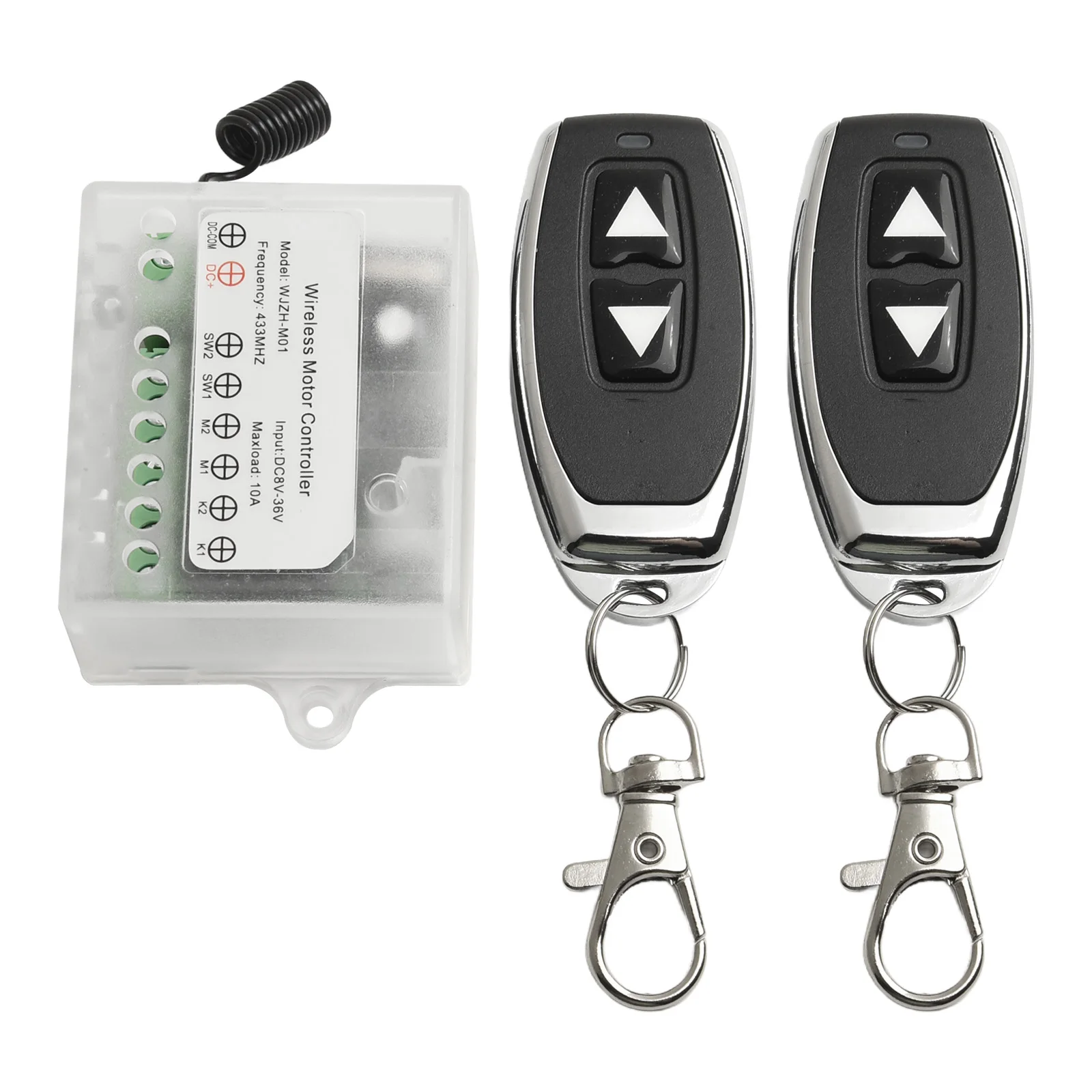 Max Load 10A 433Mhz Relay Switch DC Motor Forward Reverse Electric Doors Electronic Locks Momentary Mode RF Technology
Max Load 10A 433Mhz Relay Switch DC Motor Forward Reverse Electric Doors Electronic Locks Momentary Mode RF Technology