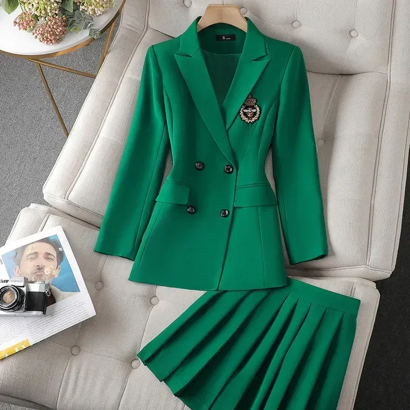 Elegant High-end Feeljk Green Suit Women's Autumn 2025 Collection Jacket Skirt Two-piece Western-style Clothes
Elegant High-end Feeljk Green Suit Women's Autumn 2025 Collection Jacket Skirt Two-piece Western-style Clothes