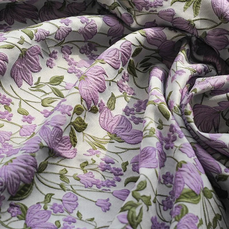 Yarn-dyed vine flower jacquard fabric soft pendant purple pastoral women's fashion dress
Yarn-dyed vine flower jacquard fabric soft pendant purple pastoral women's fashion dress
