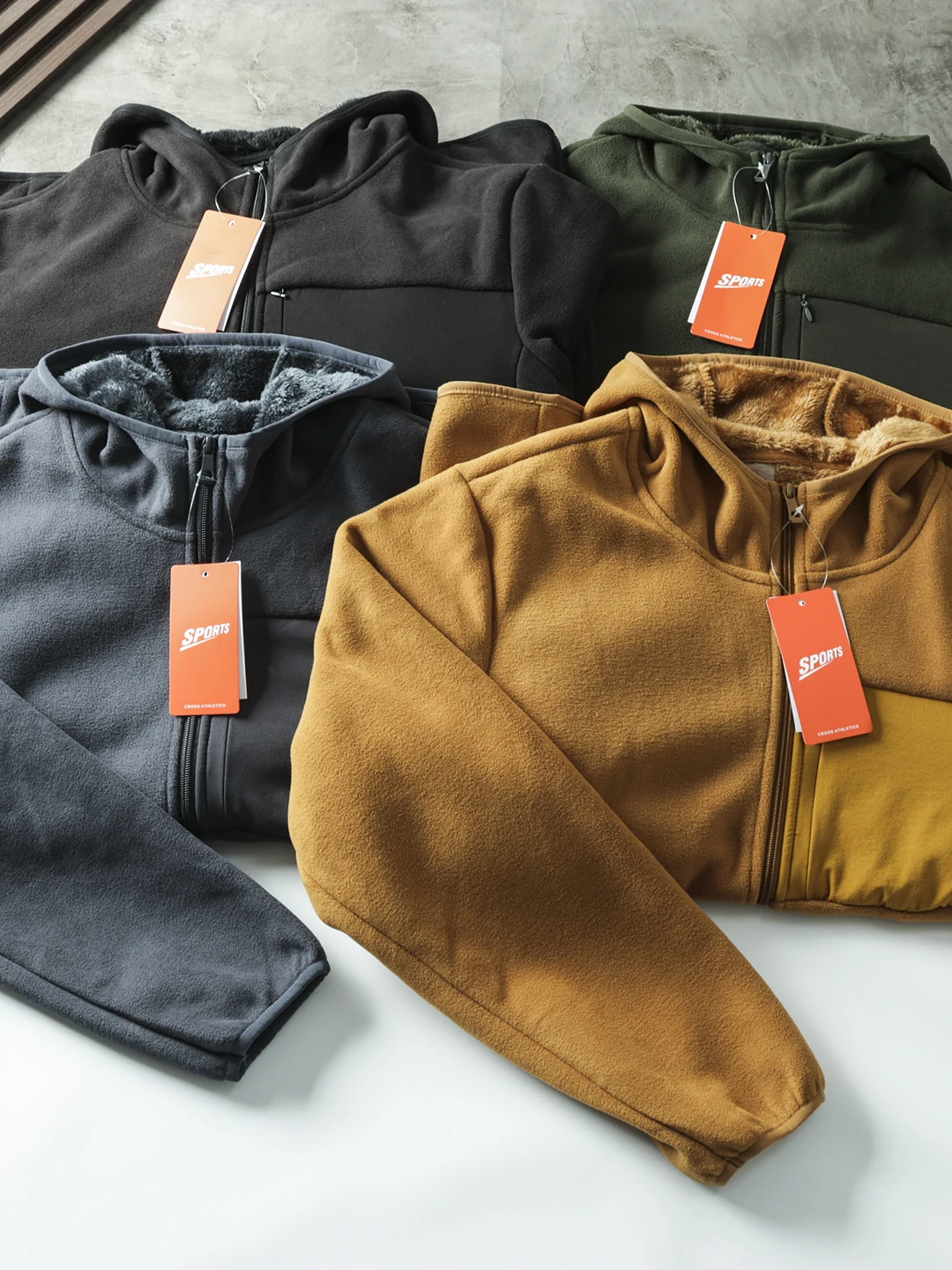 Thiened Fce Coral Velvet Hooded Jaet Men's Warmth Outerwear Autumn Winter Stand Fit Long Sve Zipper Closure Coat
Thiened Fce Coral Velvet Hooded Jaet Men's Warmth Outerwear Autumn Winter Stand Fit Long Sve Zipper Closure Coat