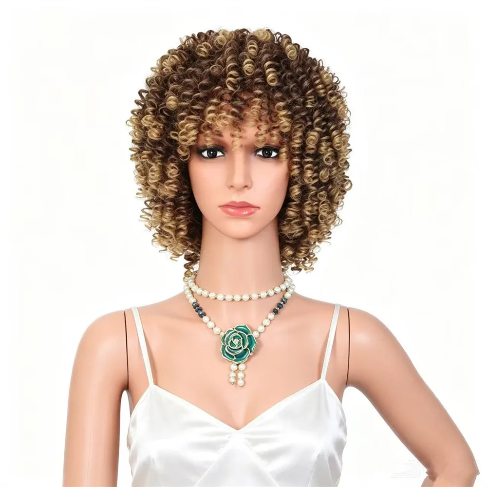 Synthetic Short Afro Kinky Curly Wig for Women with Bangs Mixed Brown Ombre Black Color African American Hairstyle for Daily Use
Synthetic Short Afro Kinky Curly Wig for Women with Bangs Mixed Brown Ombre Black Color African American Hairstyle for Daily Use