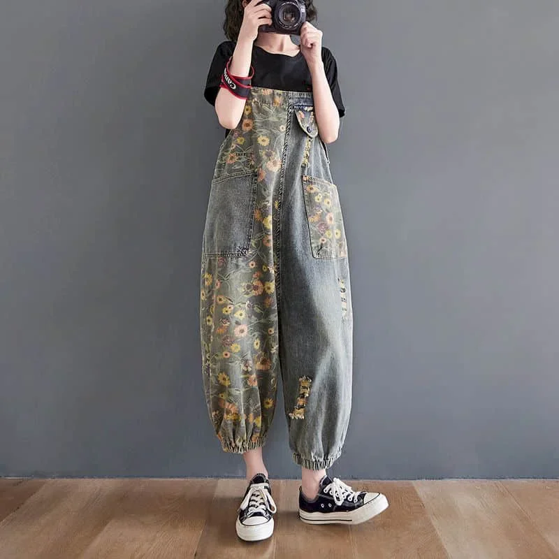 Denim Jumpsuits for Women Printed Ankle-Length Pants One Piece Outfit Women Rompes Loose Korean Fashion Casual Vintage Overalls
Denim Jumpsuits for Women Printed Ankle-Length Pants One Piece Outfit Women Rompes Loose Korean Fashion Casual Vintage Overalls