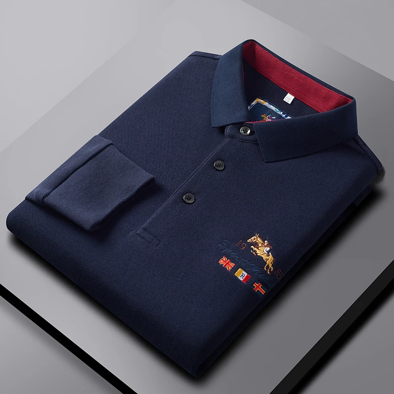 100% Cotton High end Men's Polo Shirt Long Sleeve Luxury Brand Spring and Autumn New Business Leisure Fashion Embroidery T-shirt
100% Cotton High end Men's Polo Shirt Long Sleeve Luxury Brand Spring and Autumn New Business Leisure Fashion Embroidery T-shirt