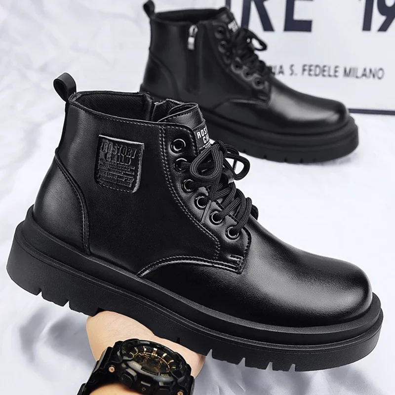 Leather Men's Boots Outdoor Fashion Men Martin Boots Non-slip Male Winter Shoes Flexible Walking Shoes Black 2023
Leather Men's Boots Outdoor Fashion Men Martin Boots Non-slip Male Winter Shoes Flexible Walking Shoes Black 2023