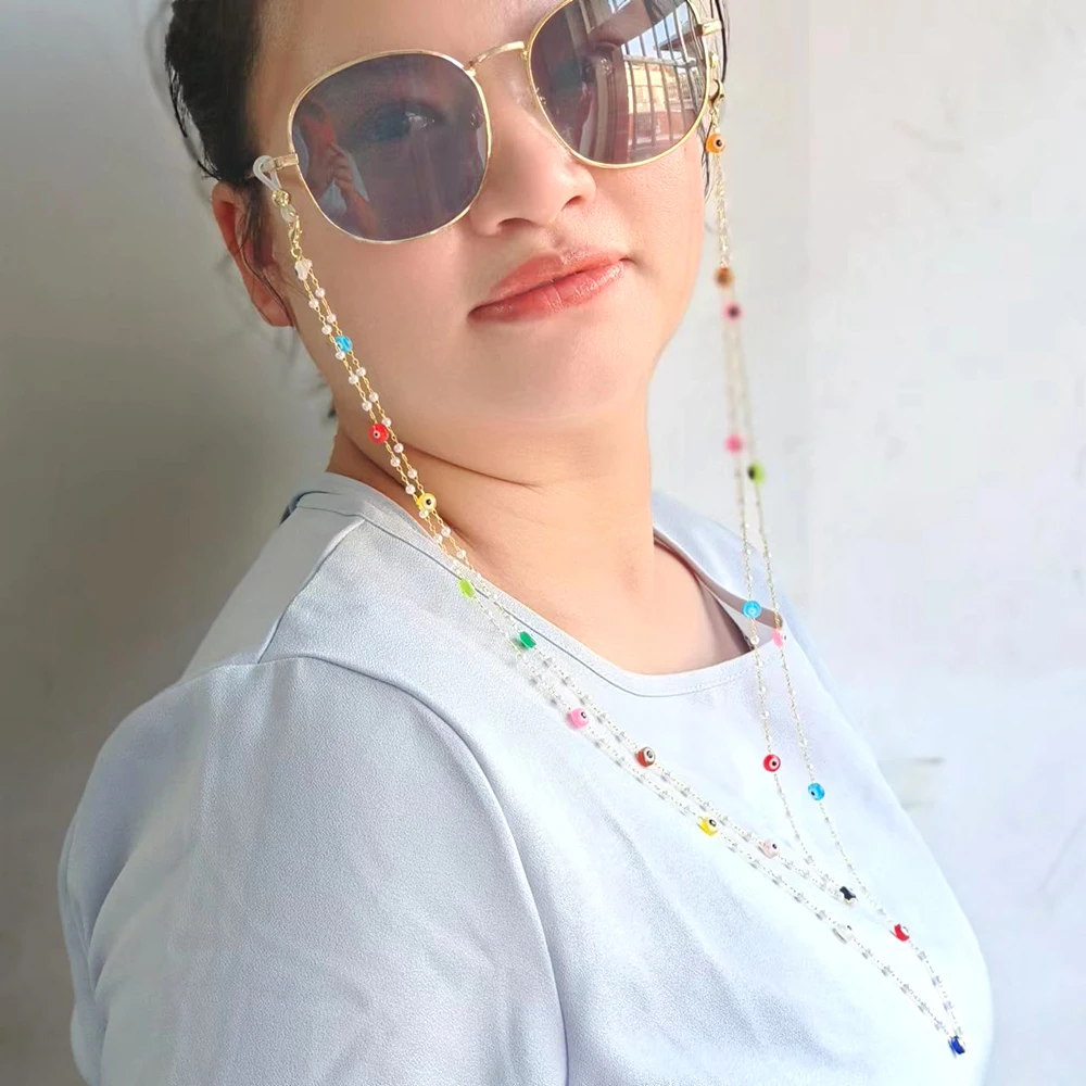 Evil Eye Colorful Lucky Bead Eyeglass Chain Women Outside Casual Sunglass Accessory Necklace Face Mask Holder Lanyard
Evil Eye Colorful Lucky Bead Eyeglass Chain Women Outside Casual Sunglass Accessory Necklace Face Mask Holder Lanyard