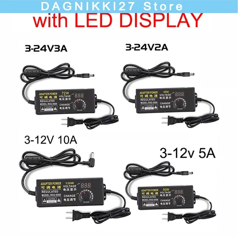 EU Plug Universal Adjustable power Supply charger Adapter 9V 24V 3V-12V 1A 2A 3A 5A AC 110V 220V To DC 12V 9v 24v V27
EU Plug Universal Adjustable power Supply charger Adapter 9V 24V 3V-12V 1A 2A 3A 5A AC 110V 220V To DC 12V 9v 24v V27
