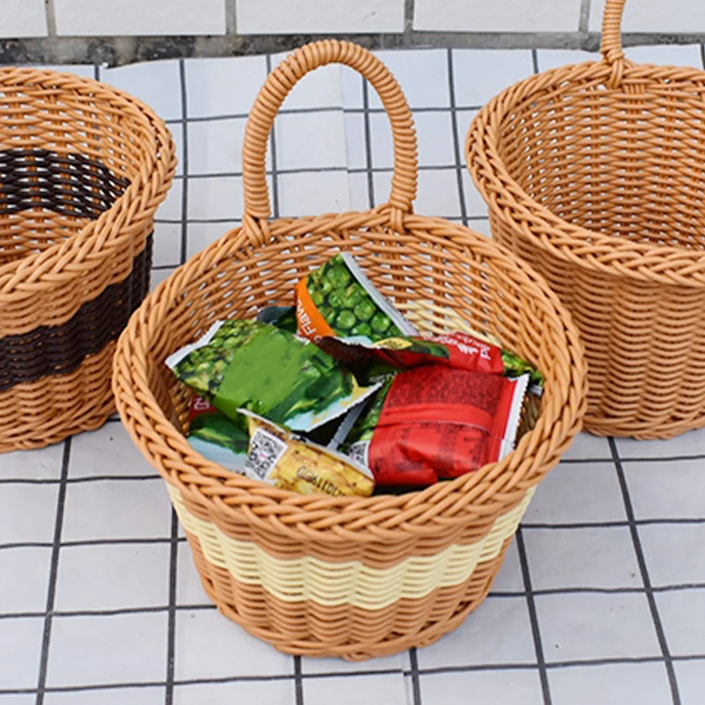Hanging Woven Storage Basket Imitation Rattan Wall Basket Decorative Organizer Flower Holder Kitchen Sundries Storage
Hanging Woven Storage Basket Imitation Rattan Wall Basket Decorative Organizer Flower Holder Kitchen Sundries Storage