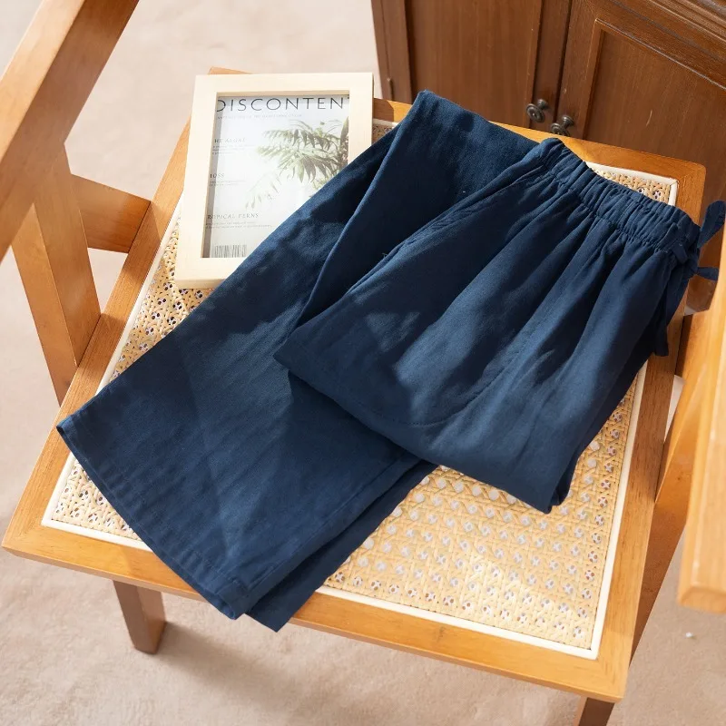 2026 Spring/Summer New Couple Sleeper Pants 100% Cotton Gauze Thin Loose Large Men's and Women's Solid Color Pants bottoms
2026 Spring/Summer New Couple Sleeper Pants 100% Cotton Gauze Thin Loose Large Men's and Women's Solid Color Pants bottoms